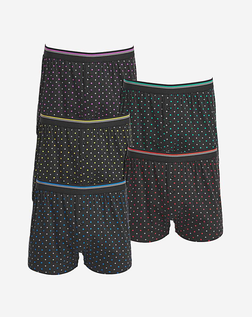 5 Pack Polka Dot Loose Boxers