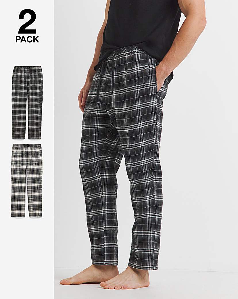 2 Pack Woven Check Pyjama Bottoms