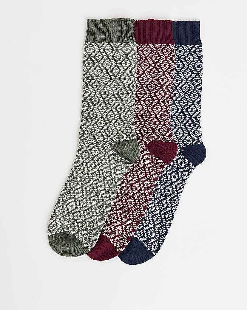 New In - 3 Pack Patterned Boot Sock