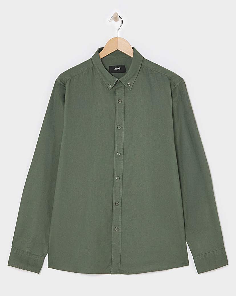 Long Sleeve Oxford Shirt Reg Khaki Jacamo …