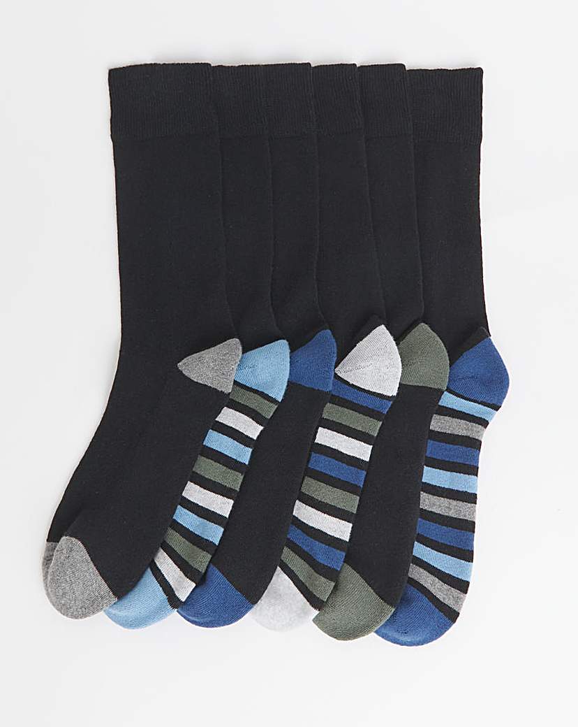 New In - 6 Pack Multi Cushion Sole Socks