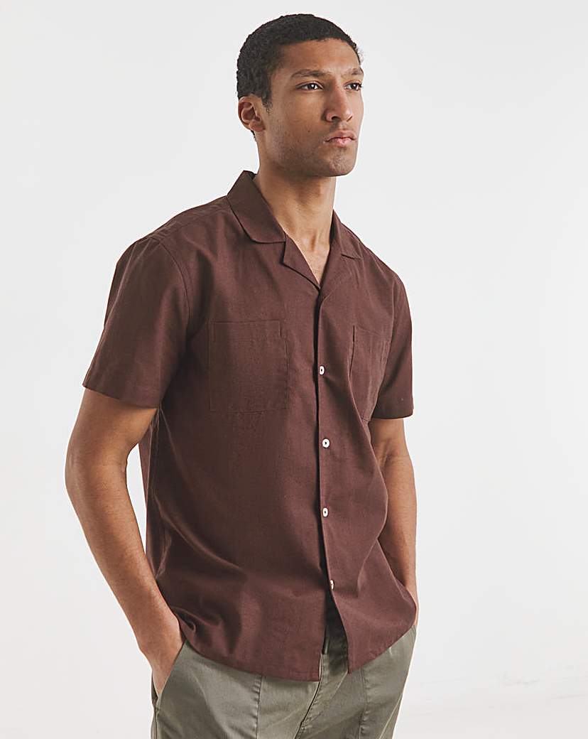 New In - Short Sleeve Revere Collar Linen Shirt
