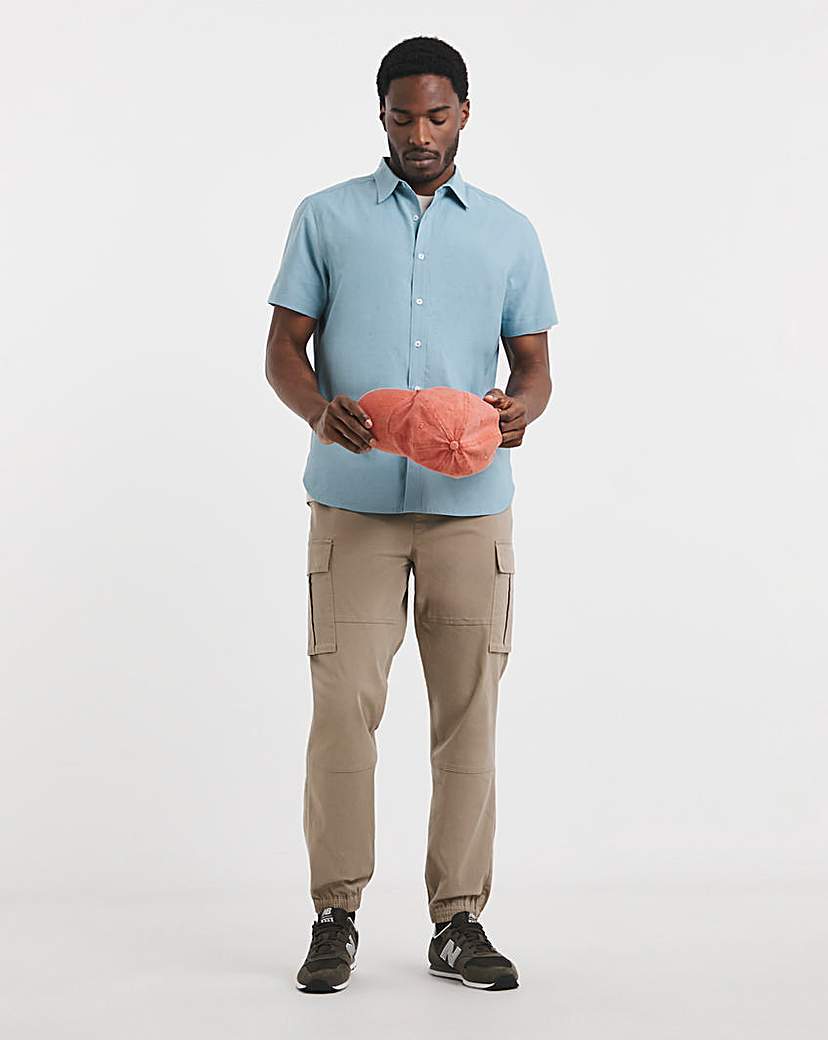 Short Sleeve Linen Blend Shirt