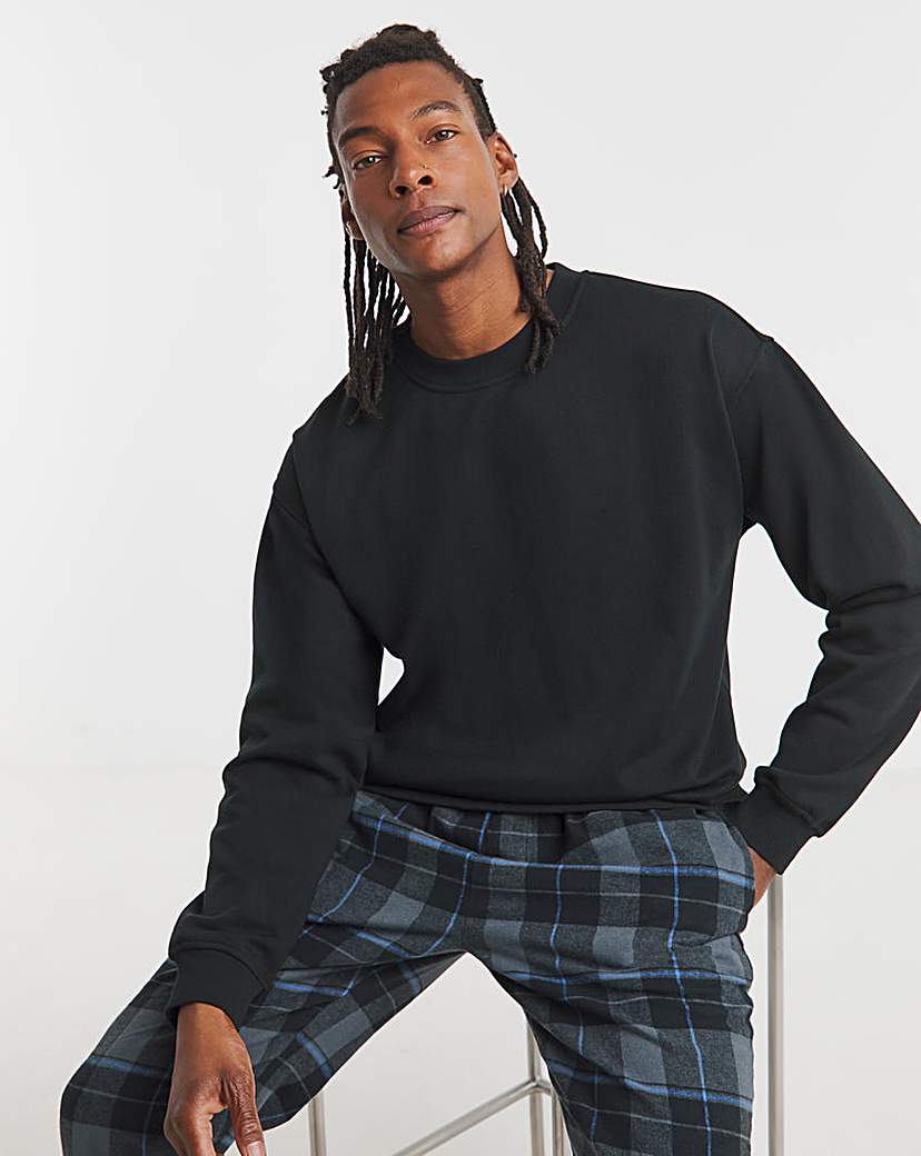 New In - Crew Sweat and Check Lounge Pant Set