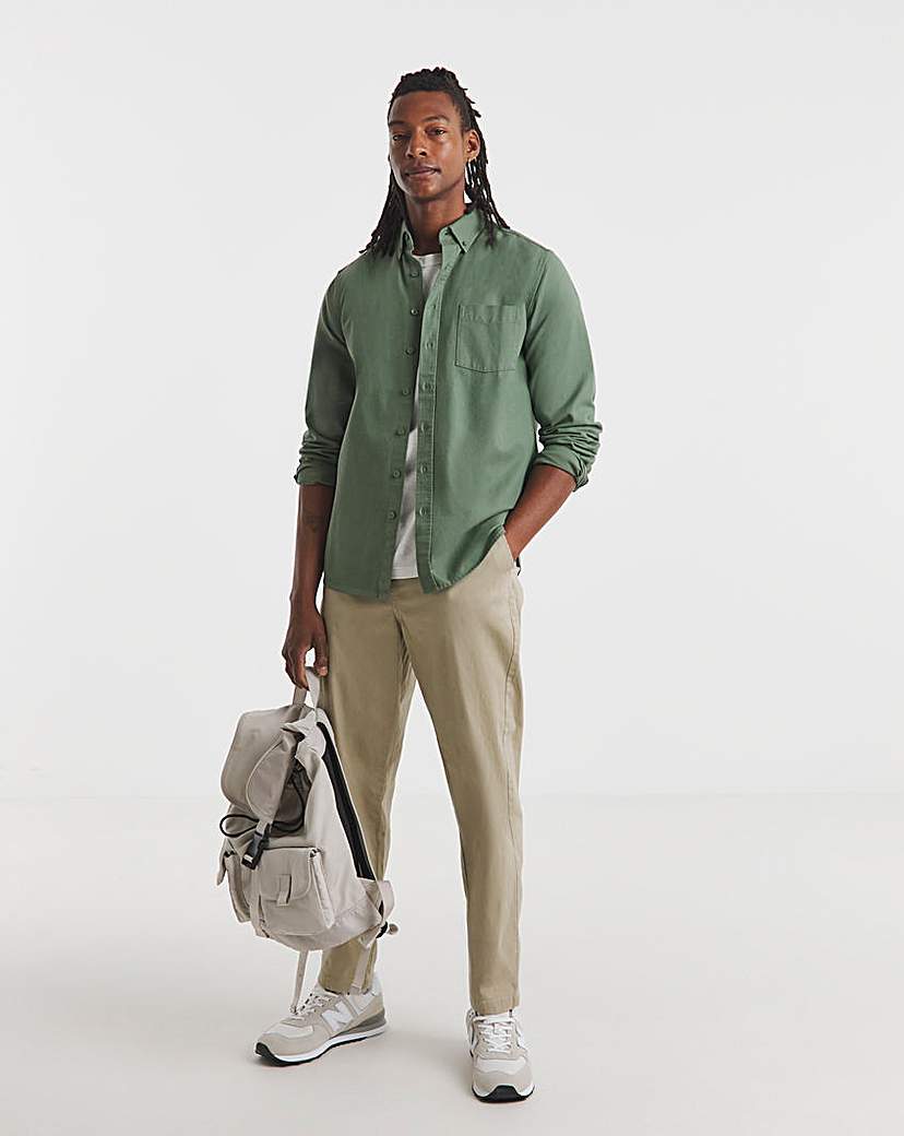 Long Sleeve Oxford Shirt Long Sage Jacamo …