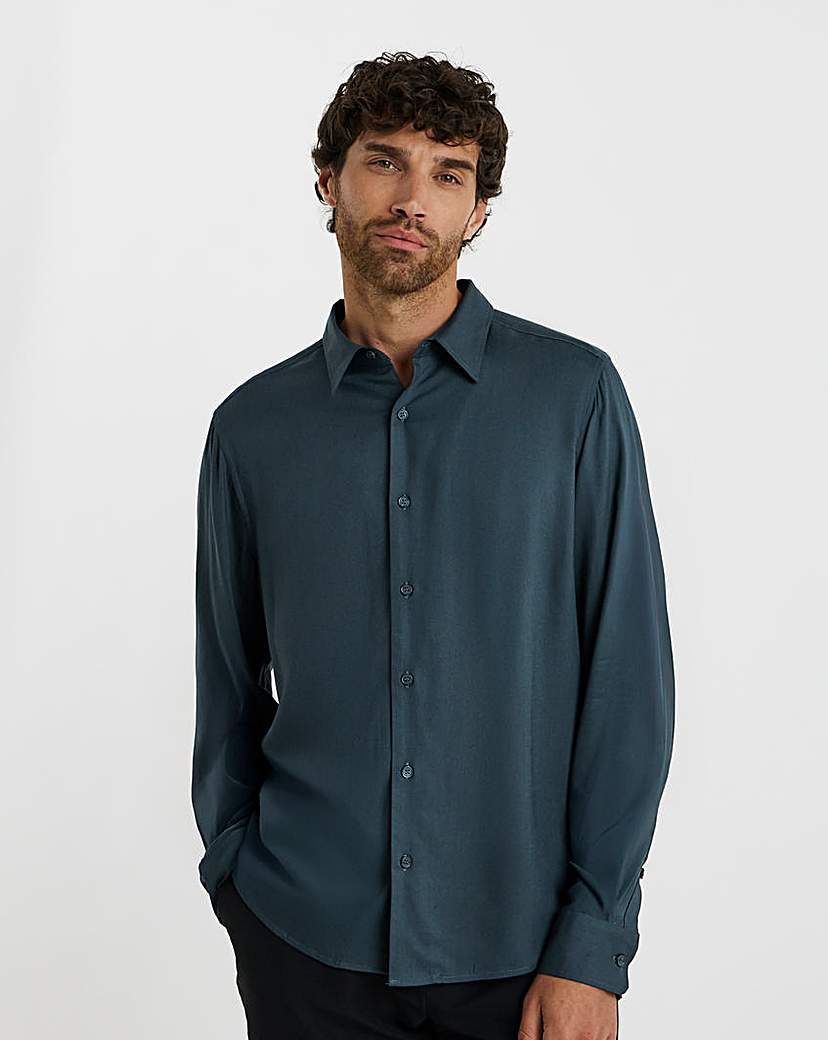 New In - Folio Garment Dyed Viscose Shirt Regular