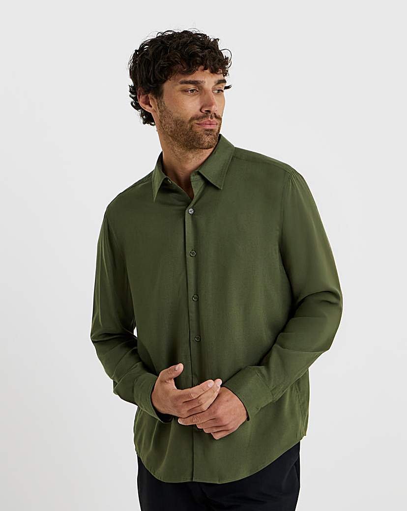 New In - Folio Garment Dyed Viscose Shirt Regular