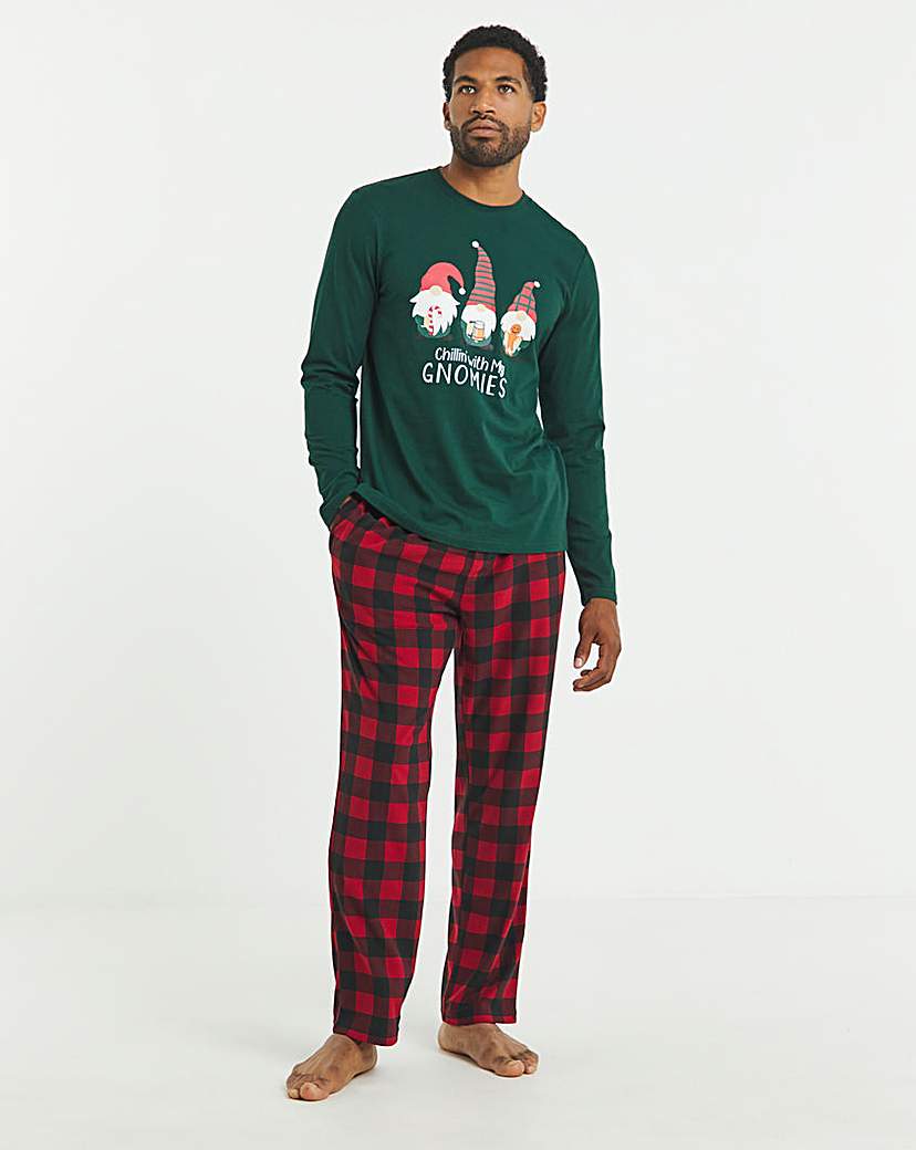 New In - Christmas Gnomies Graphic Check Pyjamas