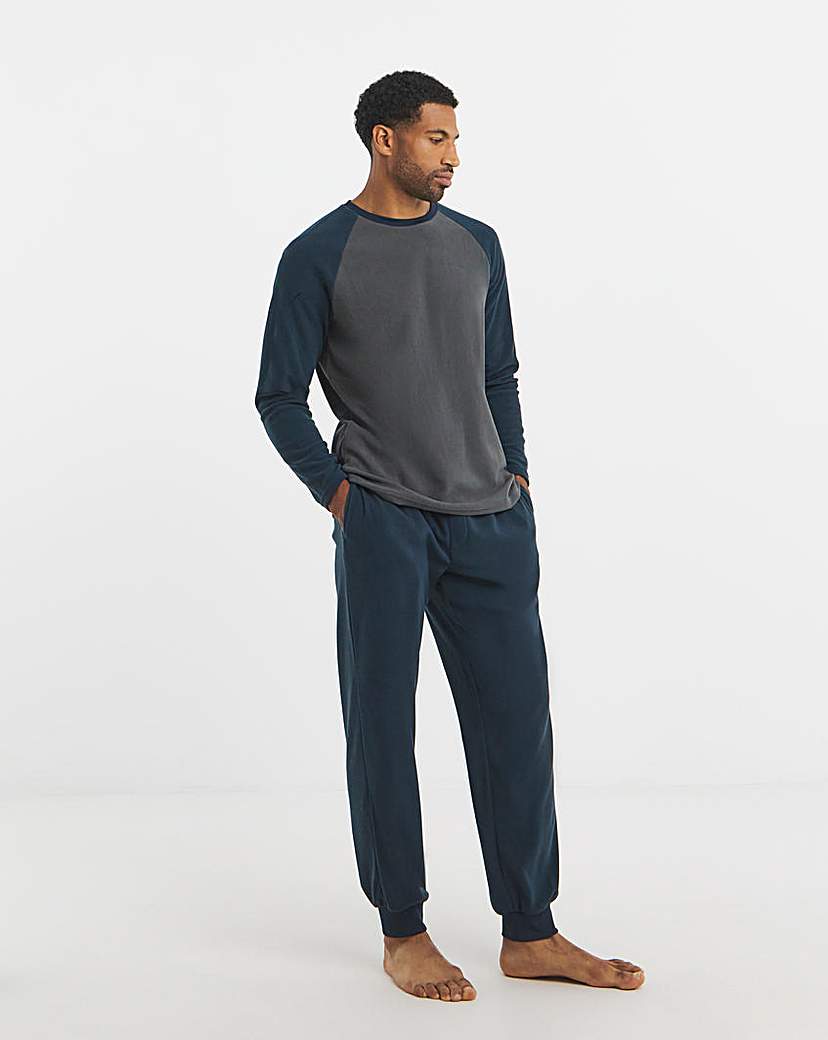 New In - Colour Block Microfleece Pyjamas