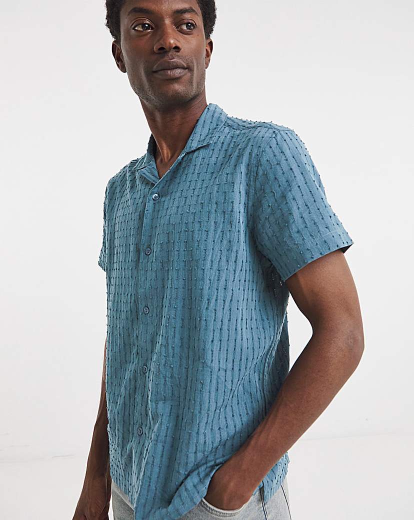 New In - Pointelle Jacquard Revere Collar Shirt