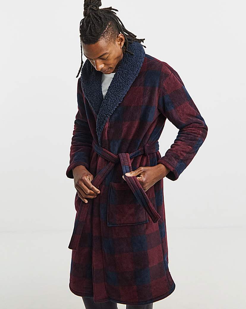 New In - Check Bonded Fleece Dressing Gown