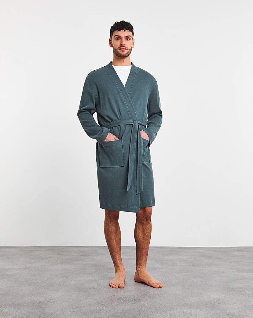 Waffle Shawl Collar Dressing Gown