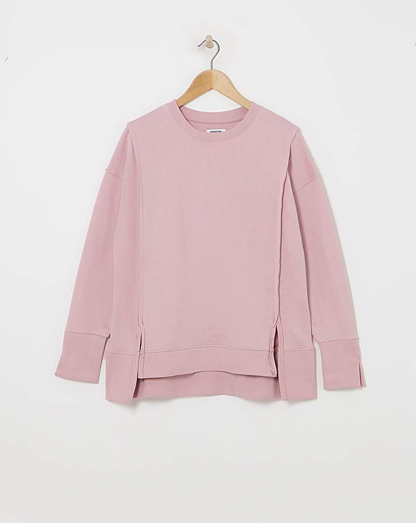 Exposed Seam Dip Back Sweatshirt