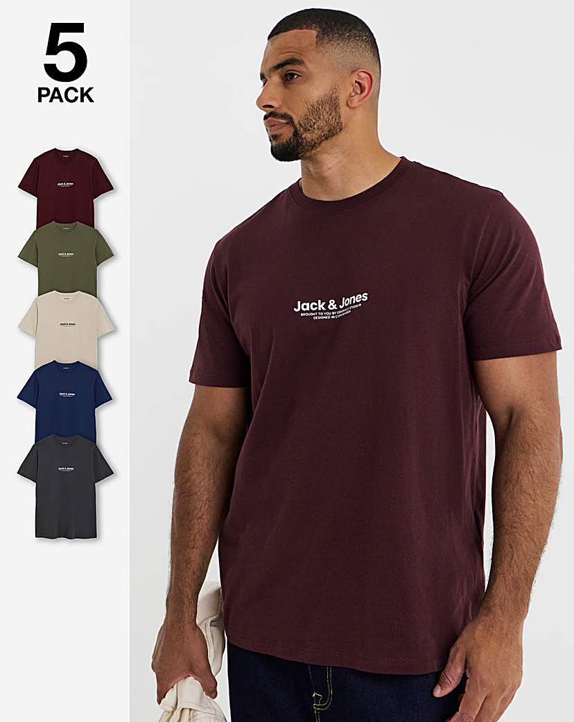 Jack & Jones Vesterbro 5 Pack T-Shirt