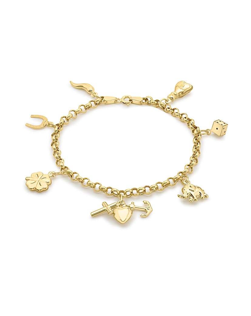 9CT Gold 7 Lucky Charms Bracelet