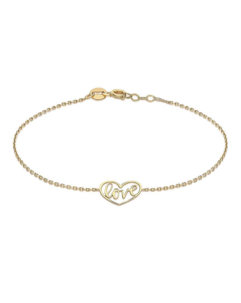 9CT Gold Love Heart Bracelet