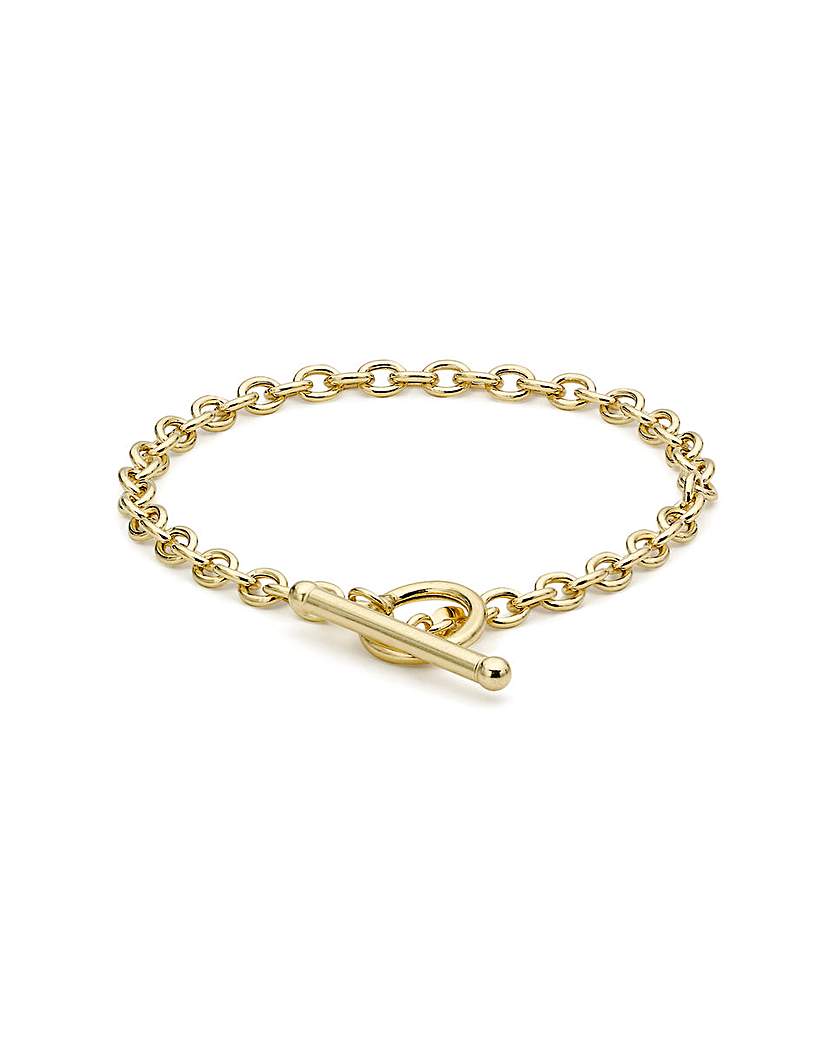 9CT Gold Oval Link TBar Belcher Bracelet