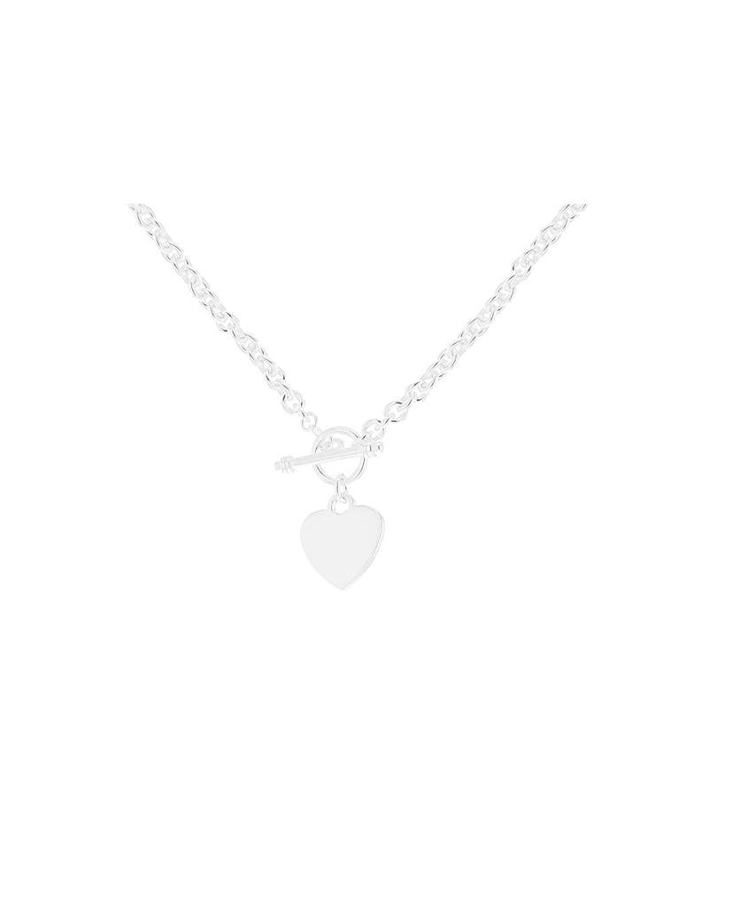 Sterling Silver Heart TBar Belcher Chain