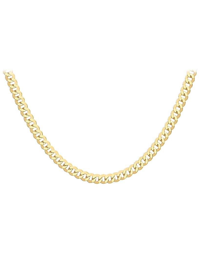 9CT Yellow Gold Flat Curb Chain