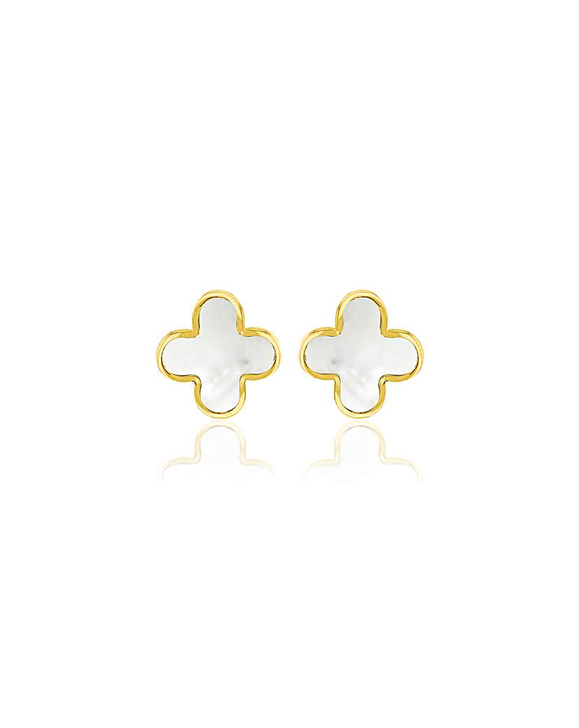 9CT Gold Mother of Pearl Petal Studs