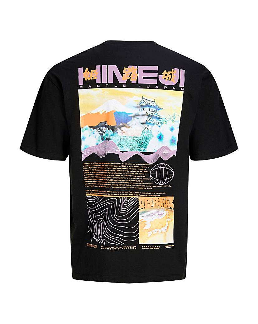 Jack & Jones Men's T-Shirt - Cotton - Black - 2XL