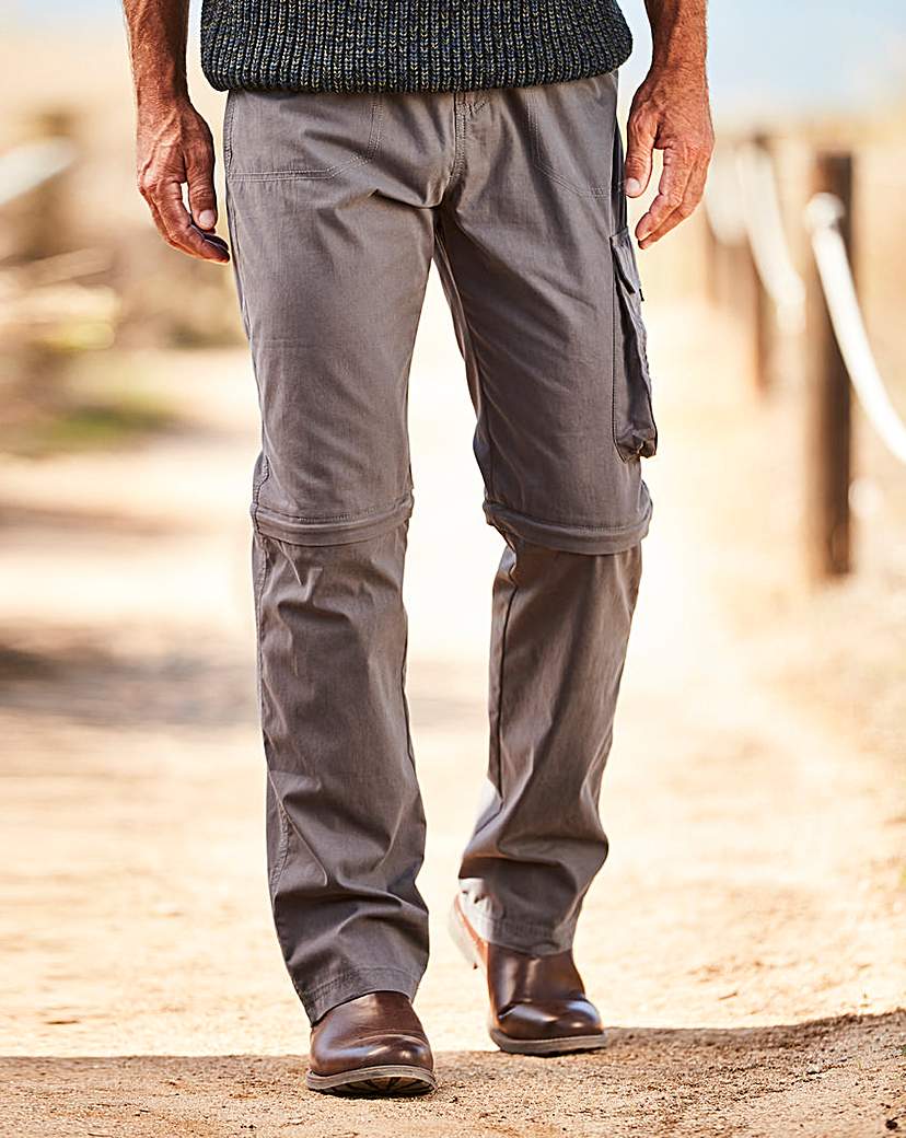 Image of Premier Man Grey Zip Off Trousers 31in