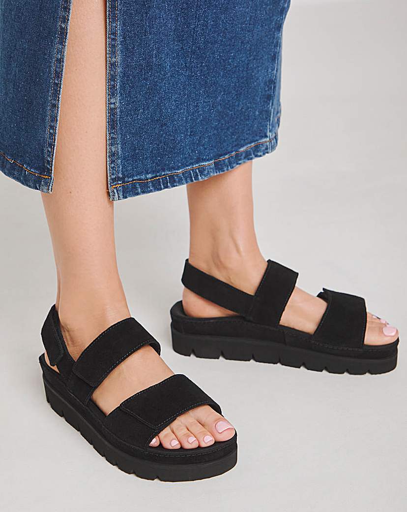 Chunky Suede Sandals Extra Wide
