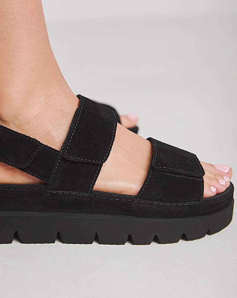Chunky Suede Sandals Extra Wide