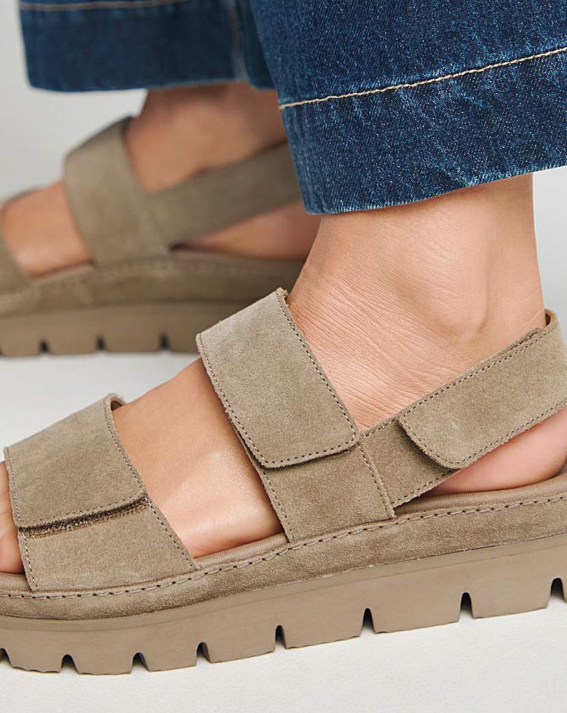 Chuny Suede Touch and Close Sandals Wide