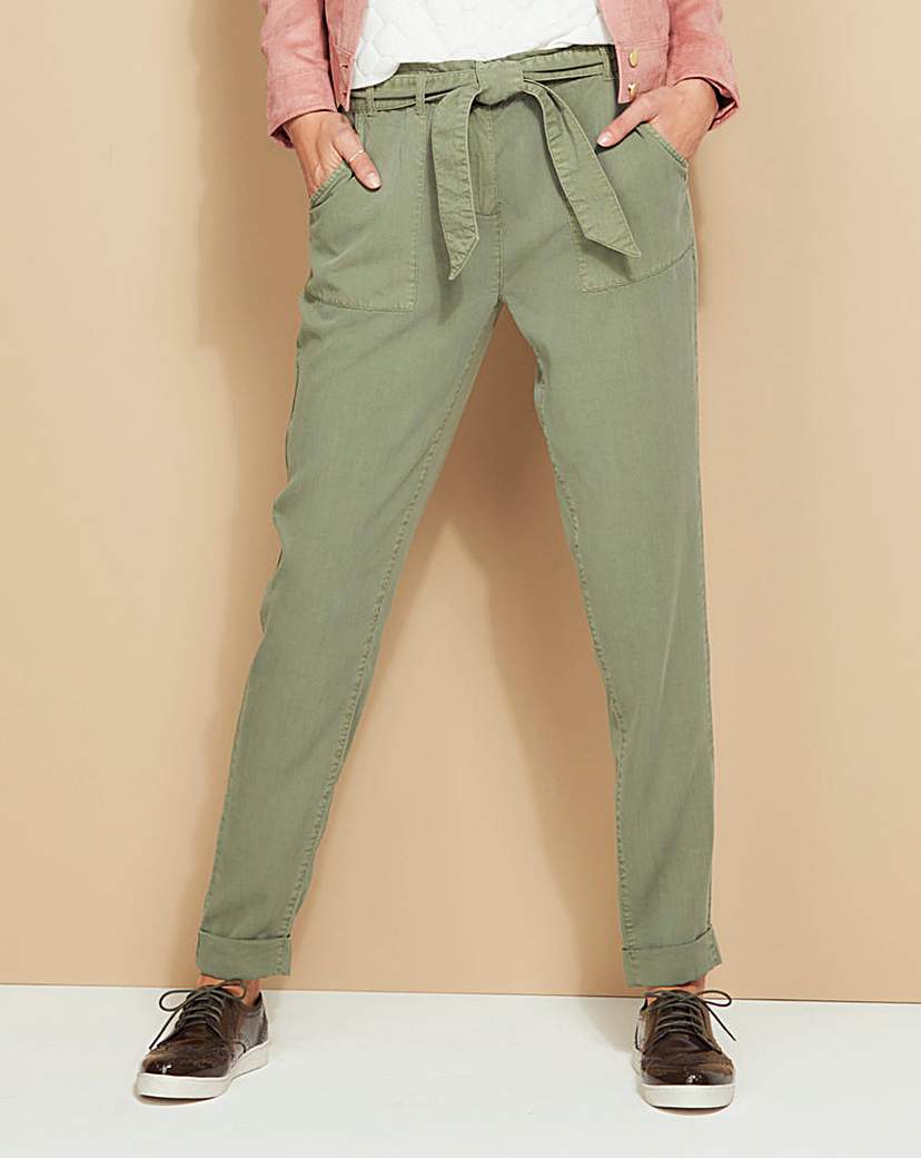 Image of Lyocell Casual Cargo Trousers Short