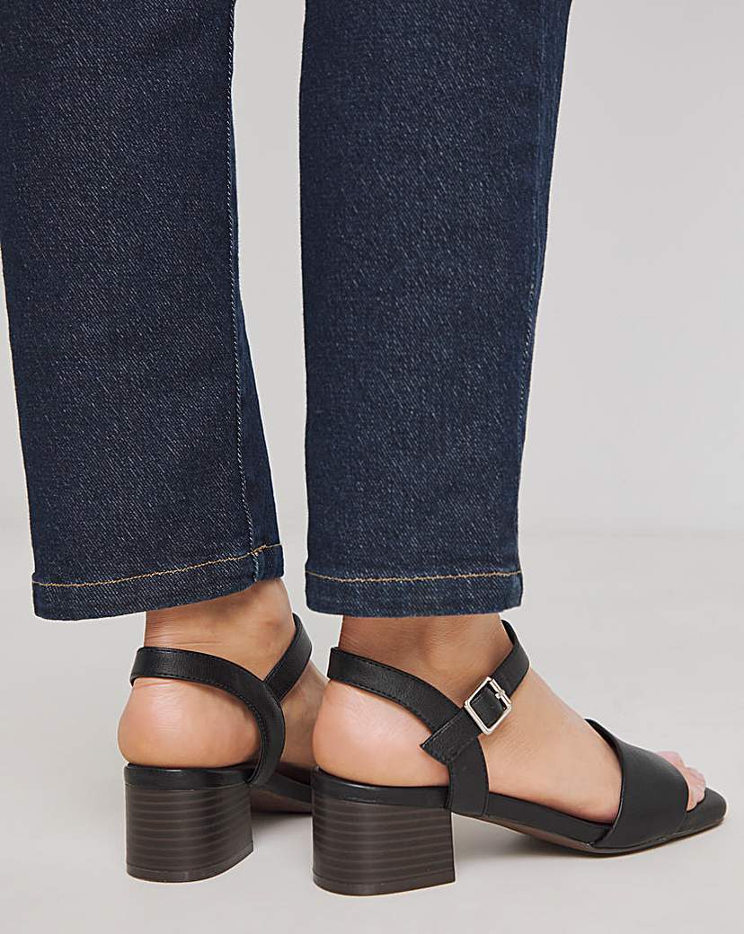 Low Block Heel Barely There Sandal Wide