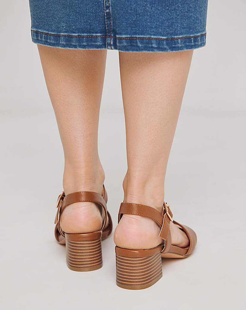 Block Heel Barely There Sandal ExWide