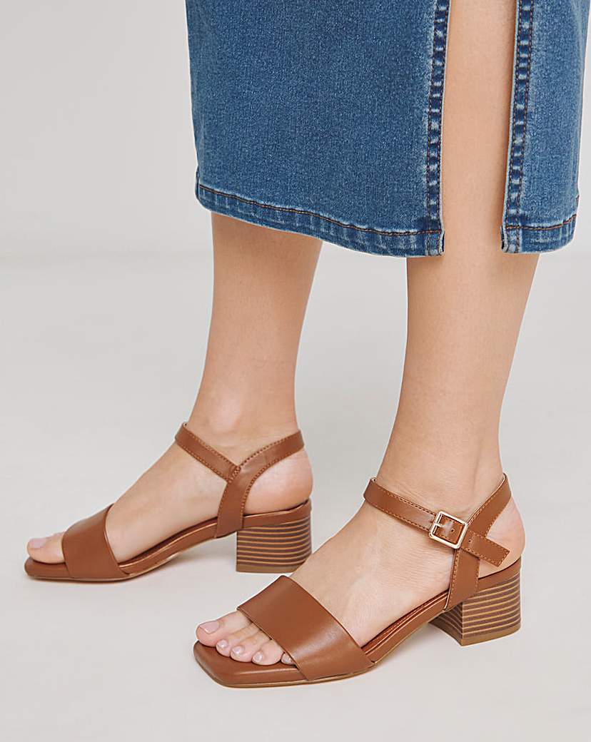 Block Heel Barely There Sandal ExWide