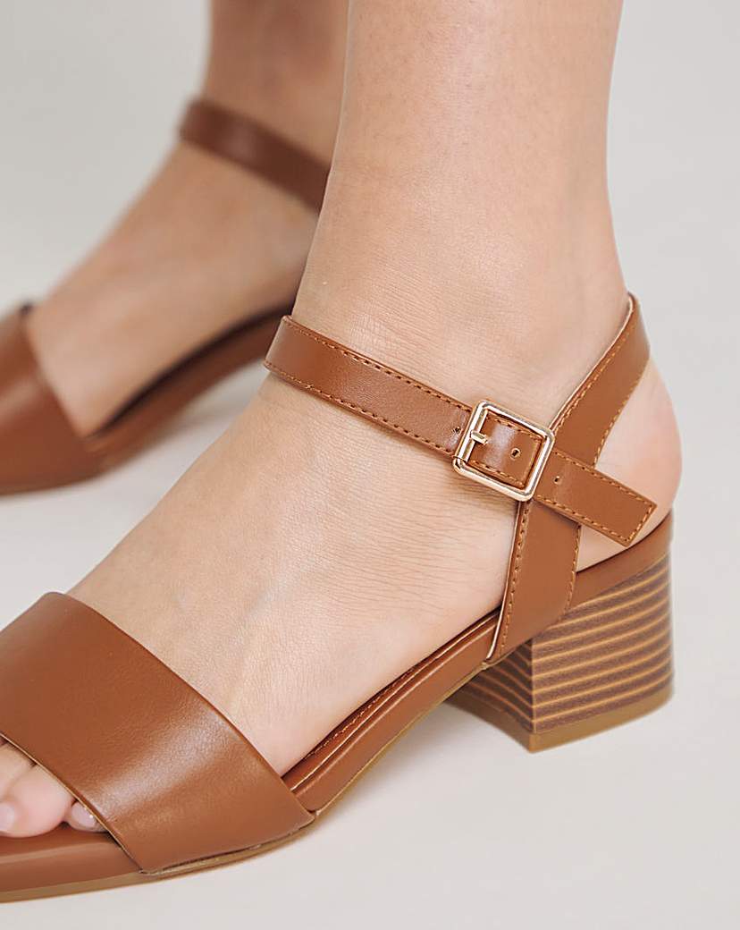Block Heel Barely There Sandal ExWide