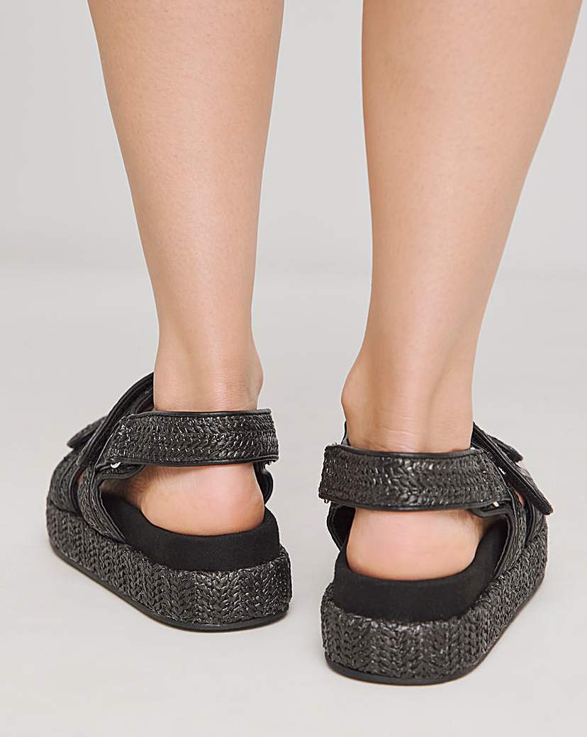 Raffia Chunky Footbed Sandal ExWide