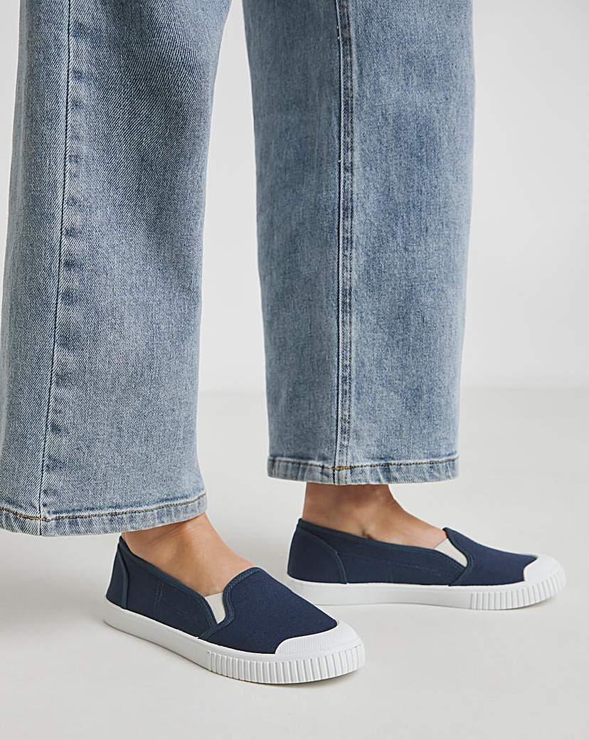 Slip on Plimsole Wide Fit