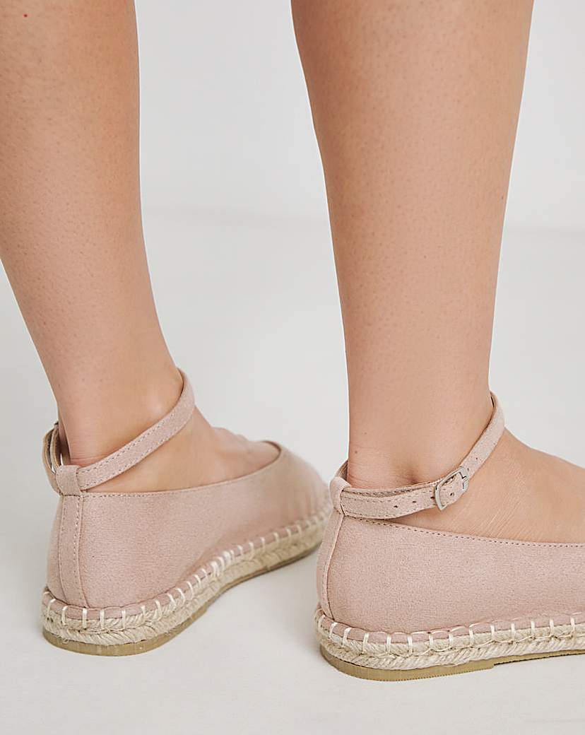 Espadrille Ballerina Ankle Strap Ex Wide