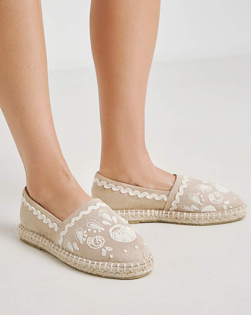 Textile Espadrille Shoe Ex Wide