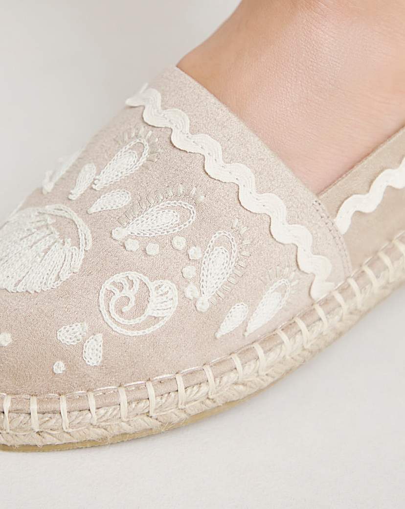 Textile Espadrille Shoe Ex Wide