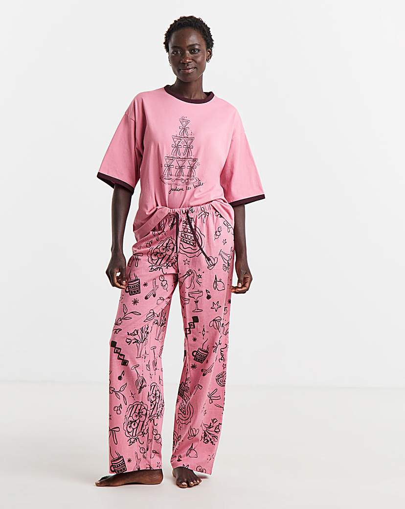 Pretty Secrets Cocktail Glass Pyjama Set