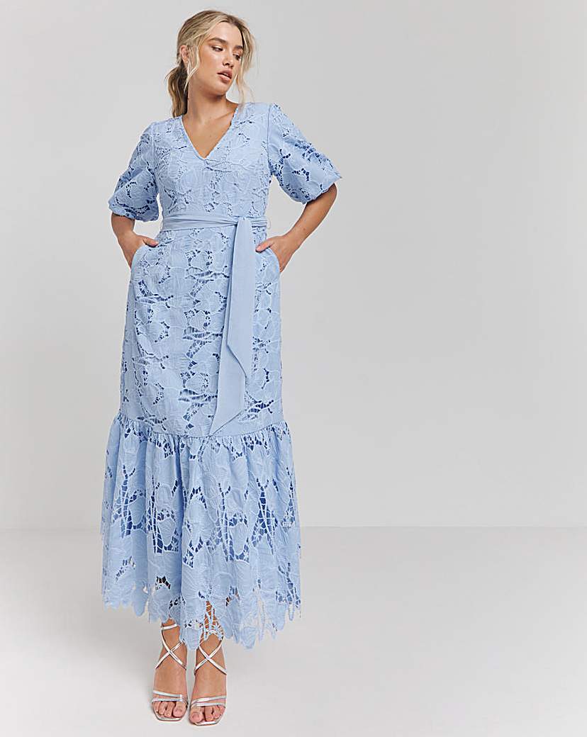 Joanna Hope Blouson Sleeve Lace Dress