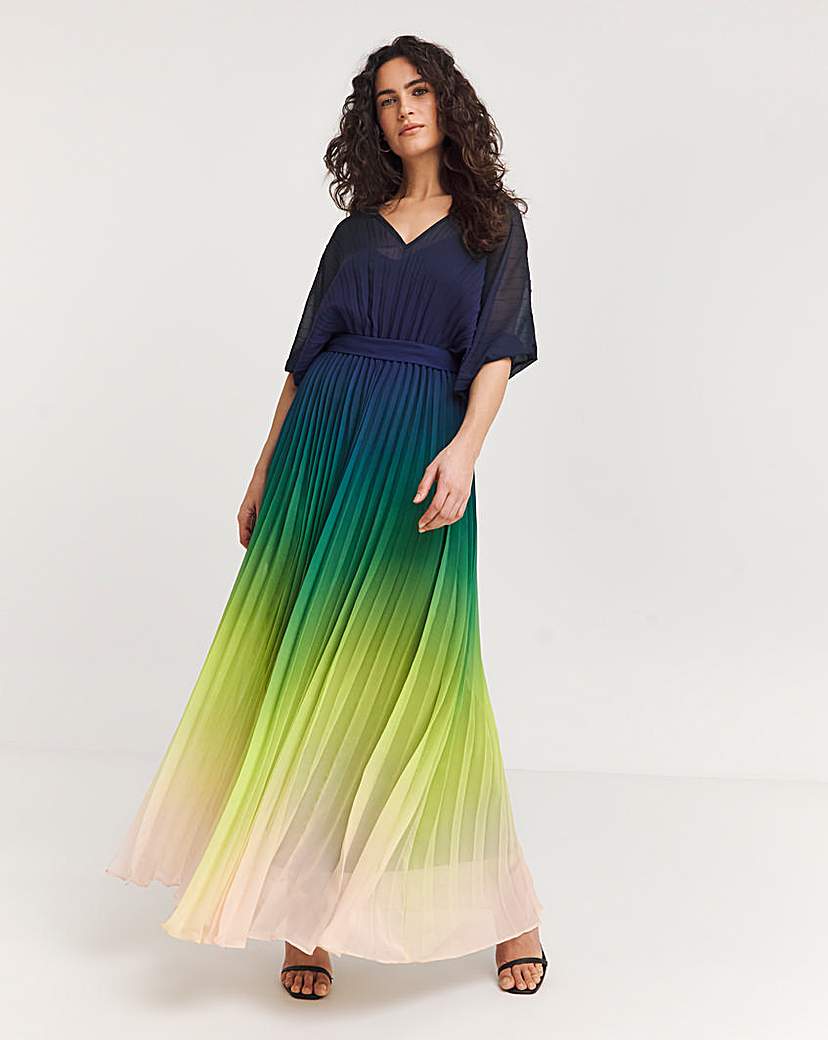 Joanna Hope Ombre Print Pleated Dress