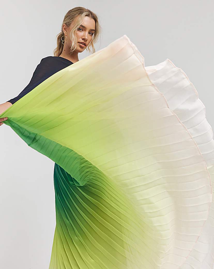 Joanna Hope Ombre Print Pleated Dress