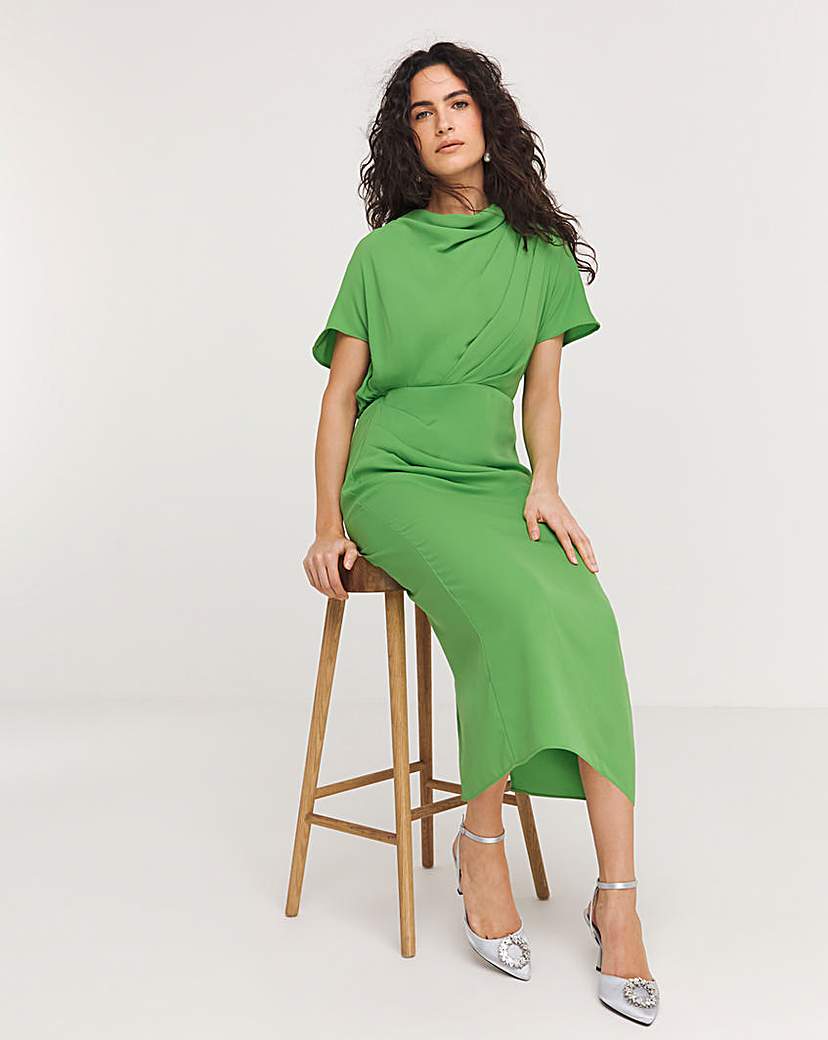 Joanna Hope Draped Midi Dress