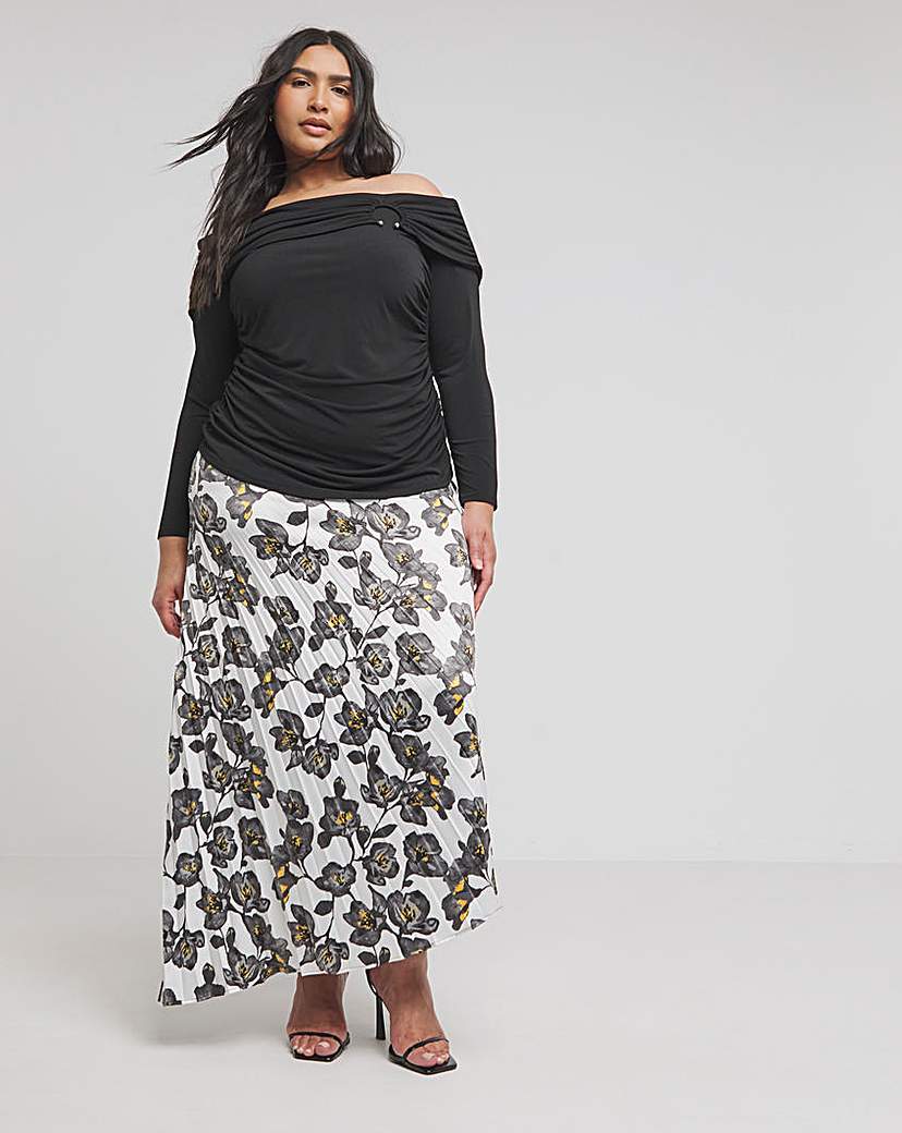 Joanna Hope Satin Pleated Skirt
