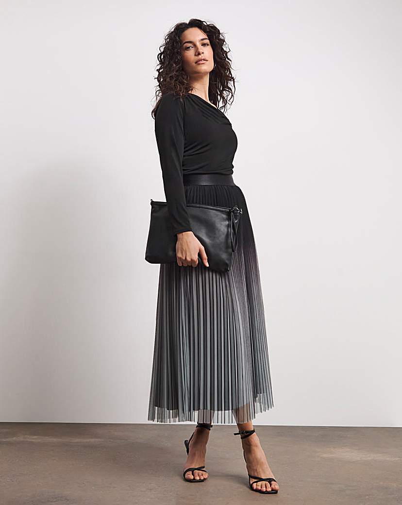 Joanna Hope Pleated Mesh Skirt