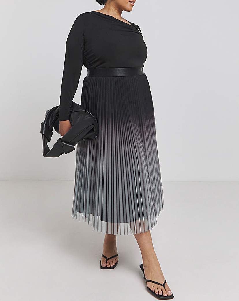 Joanna Hope Pleated Mesh Skirt