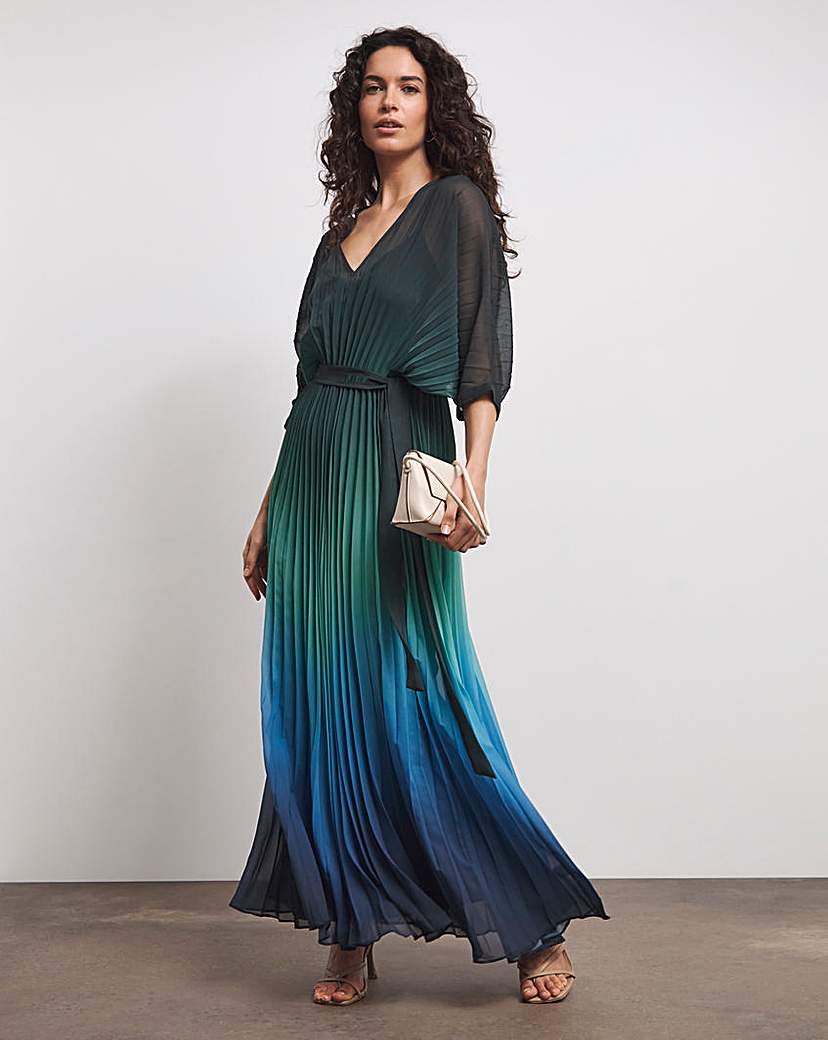 Joanna Hope Ombre Print Pleated Dress