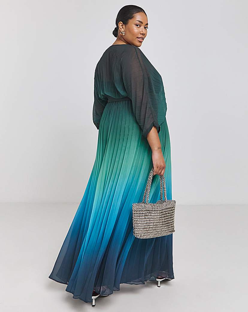 Joanna Hope Ombre Print Pleated Dress