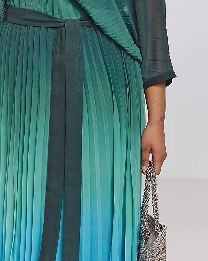 Joanna Hope Ombre Print Pleated Dress